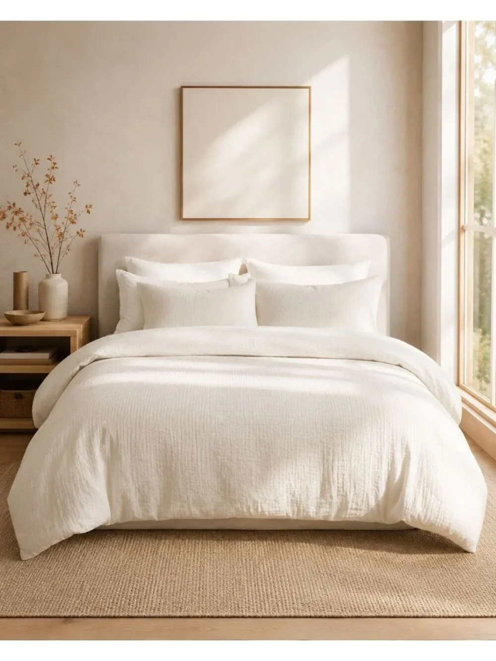S23 | Quince Organic Luxe Honeycomb Duvet Cover Set King Cal King Undyed NWT